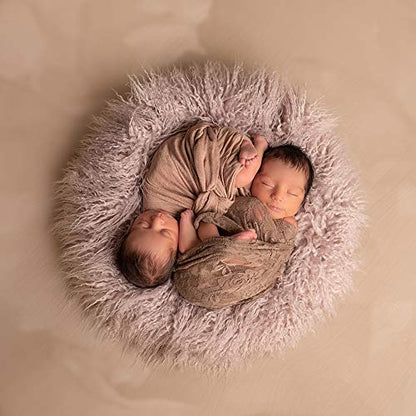 D&J DON&JUDY Baby Newborn Photography Props 29.5x19.7inch Photo Faux Fur Quilt Blanket Backdrop Grey Sand - color: 29.5x19.7 Inch Grey