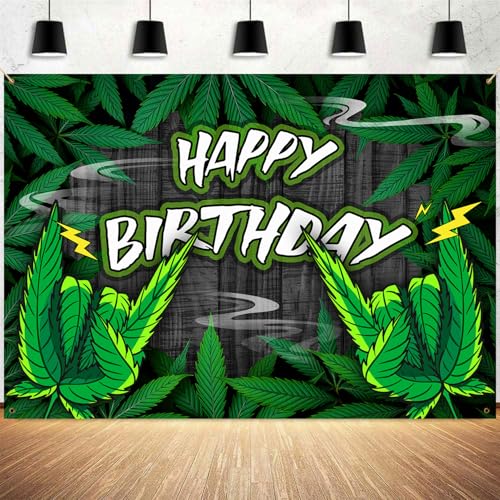 Green Leaves Birthday Backdrop Cool Green Plant Leaves Photography Background Natural Plants Grass Jungle Theme Decor Banner Portrait Photo Booth Studio Props 10x7ft FU053YL - size: 10x7ft