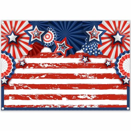 7x5ft American Flag 4th of July Photography Backdrop USA Patriotic Independence Day Background Veterans Memorial National Day Decoration Party Banner Photo Booth - size: 7'x5'