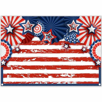 7x5ft American Flag 4th of July Photography Backdrop USA Patriotic Independence Day Background Veterans Memorial National Day Decoration Party Banner Photo Booth - size: 7'x5'