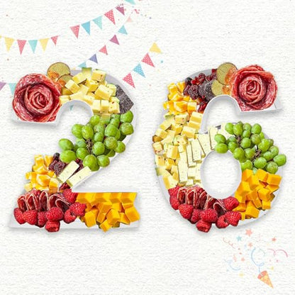 Charcuterie Cardboard Number Fillable Shaped Treat Decorative Box Anniversary Birthday Table Centerpiece (26 Style, 9inch) - size: 9inch, style: 26 Style