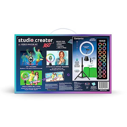 Canal Toys Studio Creator 360 Video Maker Kit, Green Screen and Tripod, Face and Motion Tracker, 10" Light Ring - style: 360 Video Maker