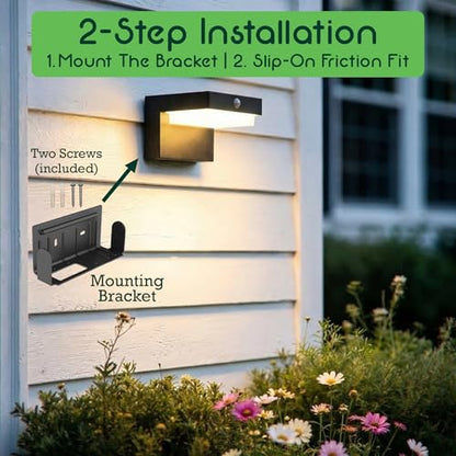 Square Solar Wall Lights - Solar Powered Wall Lamps - LED Lights - PIR Sensor & Two Lighting Modes - Rechargeable Battery Lasts Up to 55 Hours - 3000K - IP44 Weather Resistant - 2 Pack - size: 2 Pack Wall Lights