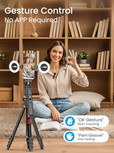 USKEYVISION Vlogging Kit for iPhone&Android w/Fill Light,Remote&Wireless Microphones,YouTube Starter Kit Content Creator Essentials,Auto Face Tracking Camera Mount Tripod for TikTok Video Recording - style: Vlogging Kit-B