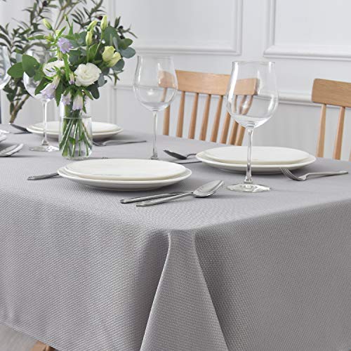 maxmill Jacquard Square Tablecloth Stain Resistant Spillproof Wrinkle Free Washable Soft Table Cloth, Decorative Fabric Table Cover for Dining Room, Indoor and Outdoor Use, 52 x 52 Inch, Light Grey - color: Nova Light Grey, size: 52" x 52" (Square)