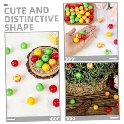 60pcs Mini Artificial Apples Lifelike Fake Fruits Plastic Simulation Decor for Kitchen Party Table Photography Props