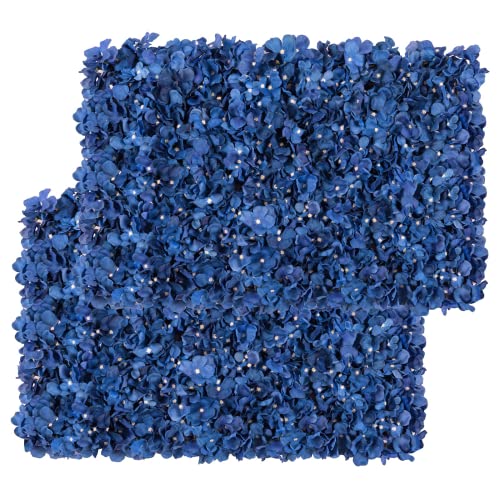 Flower Wall Panel Set, U'Artliens Artificial Wall Flower Backdrop 24x16 Inch 3D Silk Hydrangea Rose Floral Panel for Photo Background Home Party Wedding Backdrop Decoration(12pcs,Royal Blue) - color: Royal Blue, size: 12pcs