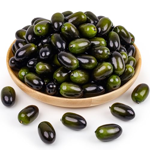 50 PCS Fake Fruits Artificial Olives Simulation Realistic Harvest Party Decor House Kitchen Vase Filler Home Fall Farmhouse Restaurant Photography Props - color: 4