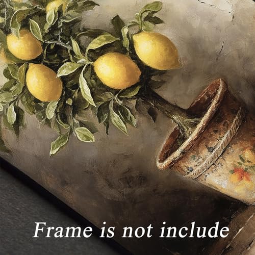 uniro Vintage Wall Art Prints, Vintage Lemons Tree Canvas Art Prints Painting, Antique Fruit Wall Art Picture, Rustic Kitchen Art Farmhouse Cottagecore Wall Decor for Kitchen, Dining Desktop Decor - ( 8" x 10"-UNFRAMED) - color: Lemons Tree