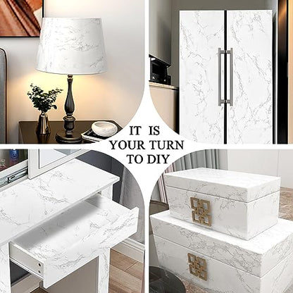 practicalWs Peel and Stick Marble Wallpaper 15.7'' x 472.4'' Marble Contact Paper for Cabinets and Drawers, White Gray Granite Self Adhesive Removable Kitchen Backsplash Vinyl Wall Paper - color: Gray/White, size: 15.7" x 472.4"
