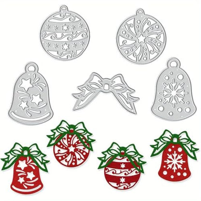 Lapoo Festivals Metal Cutting Die for Scrapbooking - Durable, Cut Stencils for DIY Scrapbook Photo Album Decorative Paper Card, Card Making Supplies, Embossing (Christmas Bells and Bows 4.7 x 4.6 in) - style: Christmas Bells and Bows 4.7 x 4.6 in