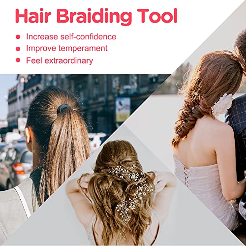 TsMADDTs Hair Braiding Tools, Hair Styling Kit with Topsy Tail Tools and French Braiders for Ponytail