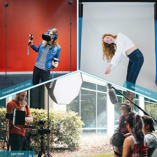Neewer Light Stands 10 Feet/3 Meters, Pro Heavy Duty Spring Cushioned, All Metal Locking Collars, Set of 2 (Black Finish) with Carry Bags and Sandbags for Photo Video Photography HTC Vive, etc - size: 300cm w/Sandbags