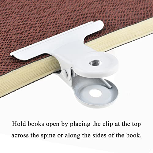 HAHIYO 2inch White Bulldog Clips Metal File Hinge Binder Clips Clamps Save Space Strong Spring Jaws Rock Solid Grip Book Lay Flat Deburred Edge for Hang Photos Wall Grid Dog Food 13PCS - size: White-2in-13P