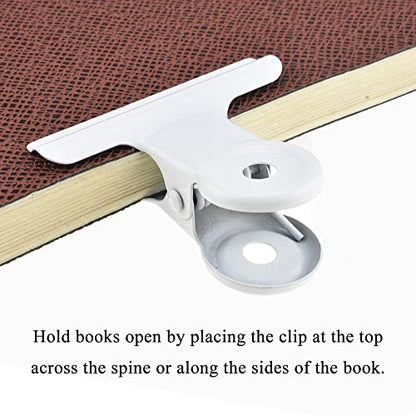 HAHIYO 2inch White Bulldog Clips Metal File Hinge Binder Clips Clamps Save Space Strong Spring Jaws Rock Solid Grip Book Lay Flat Deburred Edge for Hang Photos Wall Grid Dog Food 13PCS - size: White-2in-13P
