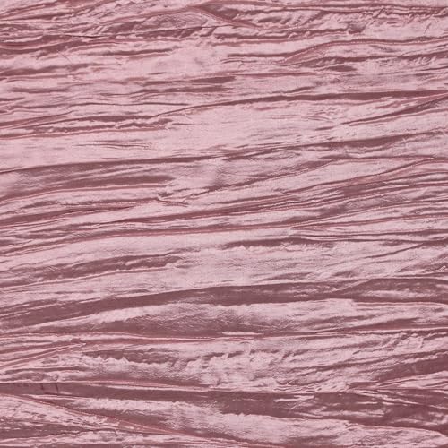 YOUR CHAIR COVERS - 90 x 132 inch Rectangular Crinkle Taffeta Tablecloth - Dusty Rose, Rectangle Table Linens for 6 ft Rectangular Tables, Wedding Crushed Table Cloth - color: Dusty Rose, size: 132" x 90" (Rectangular)