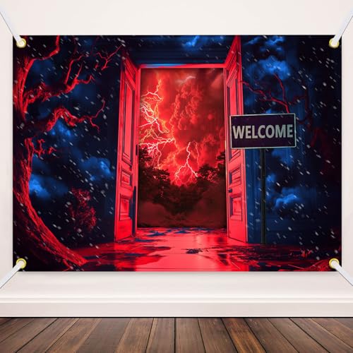 6x4ft Horror Forest Background Welcome to The Other Side Backdrops Backdrop Reversing World Gate Backdrop Kids Birthday Party Decorations Studio Photo Props TAYHBDJ054 - size: 6x4ft