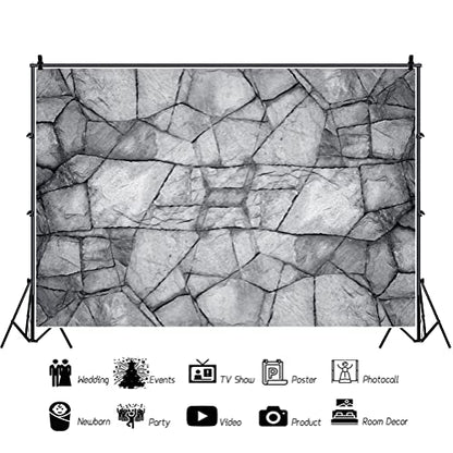 Laeacco 10x8ft Retro Brick Wall Texture Backdrop, Abstract Geometry Pattern Photography Background Shabby Stone Bricks Backdrop Cover for Theme Party Decor Kids Adult Studio Photo Booth Props - size: 10x8ft