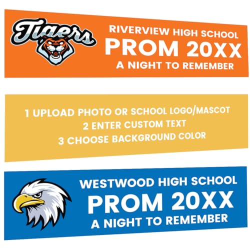 Andaz Press Personalized 2026 Banner Prom Decorations, 2026 Custom Prom Send Off Sign Decor, Large Banner Door, Indoor Outdoor, USA Made, 13x48 Inches - color: Custom Prom Banner