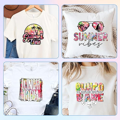 Tintnut Splash Heat Transfer Vinyl - 6 Sheets 10x12 Inch HTV Ink Watercolor Iron On Vinyl for T-Shirts Hats Clothes - color: Pink