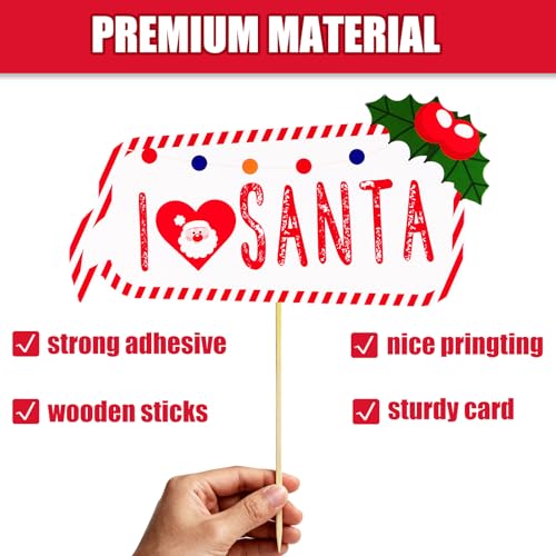 Garma 37pcs Christmas Photo Booth Props, Christmas Party Favors & Supplies Holiday Decorations for Kids Adults Xmas Birthday Party Gifts Accessories