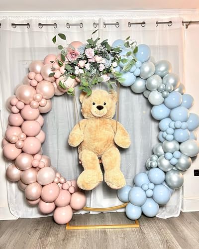 Double Stuffed Pastel Blue Balloons Different Size 115Pcs 5/10/12/18 Inch Macaron Light Blue Balloon Garland Arch kit for Birthday Gender Reveal Baby Shower Party - color: Pastel Blue