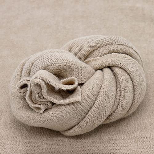 Newborn Photography Props Boys Girls Wrap Baby Photo Props Soft Knit Blanket Cloth (Camel) - color: Camel