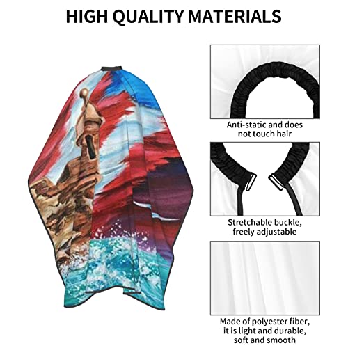 Puerto Rico Barber Cape With Adjustable Closure, Hairdressing Haircut Apron Barber Cover Gown For Hairdresser Styling Home - color: Boricua Puerto Rico Flag