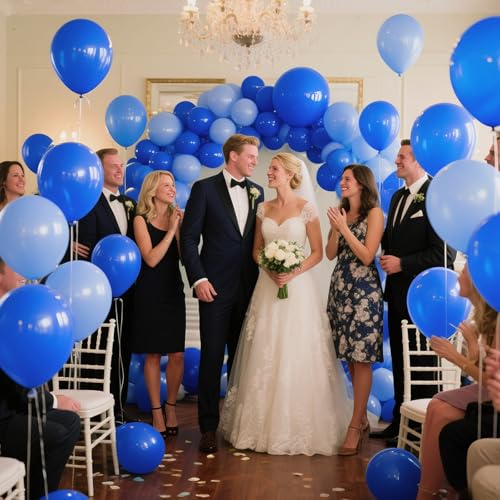 Blue Balloon 110pcs, 12 Inch Thickened Latex Party Balloons Helium Bright Color for Birthday Baby Shower Wedding Party Supplies Arch Garland Decoration - color: B21-dark Blue, size: 12inch (Normal)