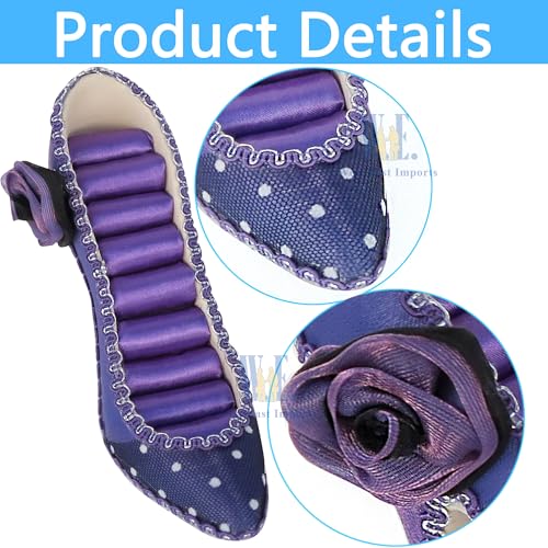 Ring Holder High Heel Shoe Design Fashion Jewelry Organizer Display Birtyday Gift (Pur) - color: Pur