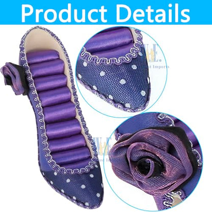 Ring Holder High Heel Shoe Design Fashion Jewelry Organizer Display Birtyday Gift (Pur) - color: Pur