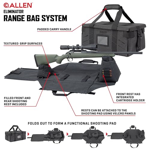 Allen Company Eliminator Range Bag & Portable Shooting Rest System, Charcoal