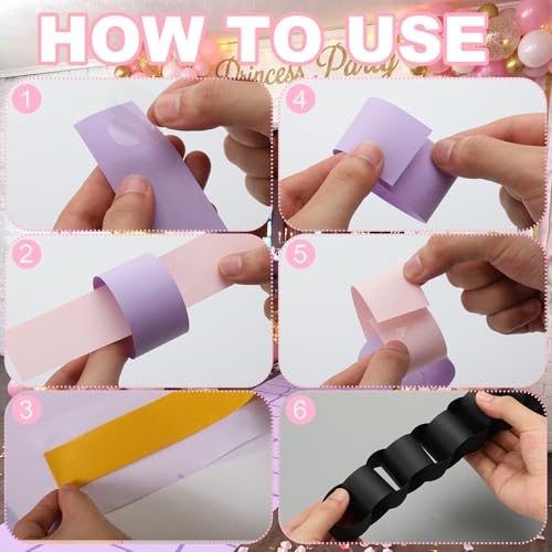 Frienda Princess Party Decorations Kit Pink Castle Backdrop Princess Door Cover with Rug 200 Purple and Pink Paper Chain Royal Kingdom Wall Fort for Renaissance Knight Castle Photo Props - style: Princess