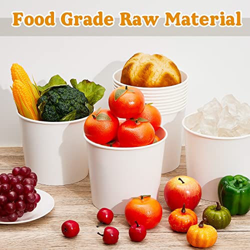Hoolerry 50 Pcs 85 oz Paper Bucket Cardboard Food Bucket Bulk Disposable Food Container for Birthday Party, Wedding, Baby Shower, Event Gather Party Supplies (Cardboard,White) - color: White, size: Cardboard