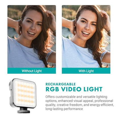 Movo iVlogger-PRO Vlogging Kit with Full Tripod for iPhone/Android - USB-C/Lightning YouTube Starter Kit for Content Creators - Accessories: Phone Tripod, Phone Mount, RGB Light and VXR10 Shotgun Mic