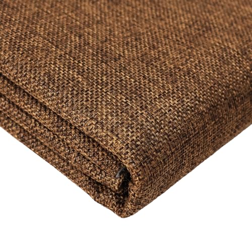 Heavy Linen Fabric 40x57 Inches, 1.2mm Thickness, Plain Solid Color Cloth for Embroidery, Clothing, Sewing - Linen Texture Material(Dark Brown) - color: Dark Brown, size: 40x57IN