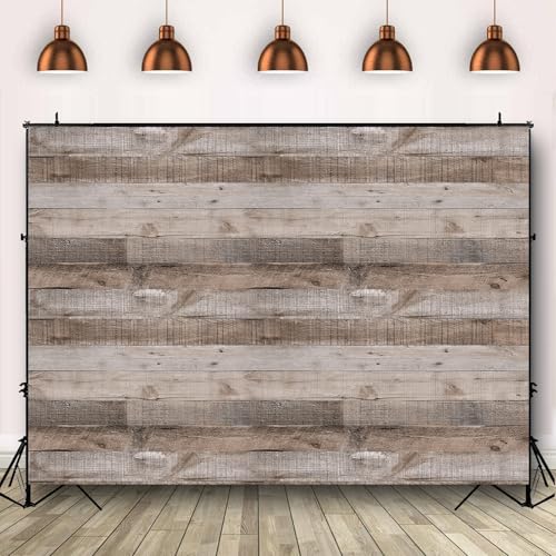 Rustic Wood Wall Backdrop 5x3FT Natural Wooden Plank Photography Background Baby Shower Birthday Bridal Shower Party Cake Table Decorations Banner Backdrops Photo Booth Prop Polyester Fabric - size: 5X3FT