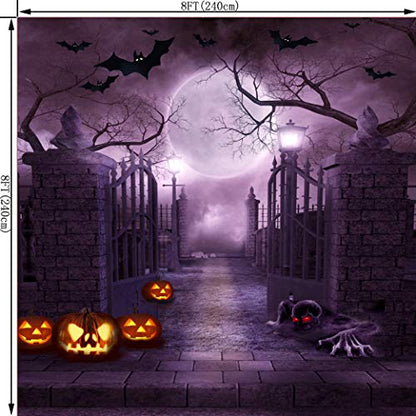 8X8FT Halloween Theme Pictorial Cloth Seamless Customized Photography Backdrop Background Studio Prop TP262B - size: 8X8FT