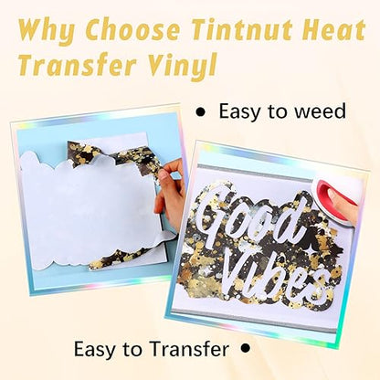 Tintnut Splash Heat Transfer Vinyl Roll - 12 Inch x 5ft Black Gold Watercolor Ink Patterned HTV Splatter Iron On Vinyl DIY T-Shirts Hats Clothes Canvas Bags - color: Black Gold