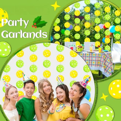 Xinnun Pickle Sport Party Decorations Funny Pickle Garlands Banners Green Banner Cutouts Ribbon Streamers for Sport Theme Party Baby Shower Birthday Decorations Supplies - style: Pickleball