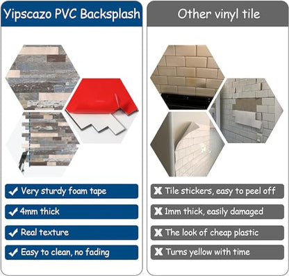 Yipscazo 10 Sheets Peel and Stick Stone Metal Tile Backsplash, Stick on Tiles for Backsplash Kitchen, Bathroom, Laundry Room, Camper, Fireplace (12'' X 12'', Mix Rustic with Gold) - color: Mix Rustic With Gold