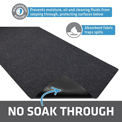 Drymate Gun Cleaning Pad, Premium Gun Cleaning Mat, Absorbent, Waterproof, Durable, Protects Surfaces, Contains Liquids (Made in the USA) - style: Charcoal - (16" x 59")