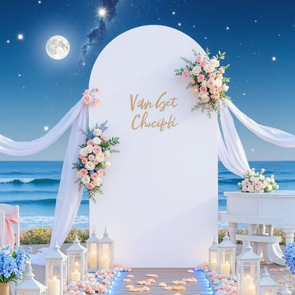 Pink and White Arch Cover 6ft Spandex Baby Shower Arch Backdrop Cover for Girls Birthday Party Bridal Shower Wedding Balloon Arch Stand Cover Gender Reveal Photo Arch Covers Stretchy Backdrop - color: White Pink, size: 6FT
