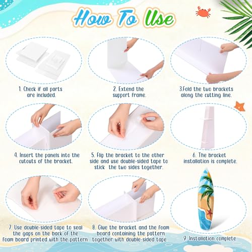 Yalikop 6 ft Surfboard Cardboard Cutout Stand up Photo Prop - Hawaiian Tropical Party Decorations Standee Surfboard Foam Board for Garden Yard Sign Decor Summer Beach Luau Photography Background - style: Summer