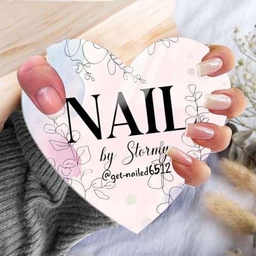 Personalised Manicurist Disc, 4'' Advertising Tool and Photo Prop for Nail Artists, Customized Acrylic Plate for Salons (Style 26) - color: Style 26