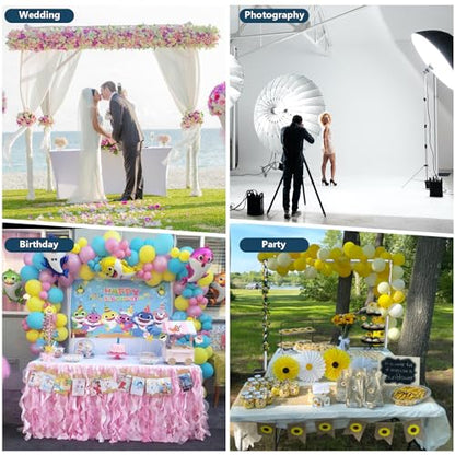 SLOW DOLPHIN 10x 10ft Pipe and Drap Backdrop Stand Kit,Heavy Duty Adjustable Frame Backdrop Stand for Event, Birthday Party, displays and Wedding Decoration.