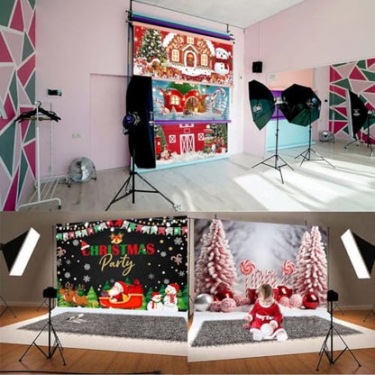 Merry Christmas Joy to The World Sheet Music Photography Background Snow Scene Mountain Christmas Tree Backdrop, 9x6 Feet - size: 9x6feet