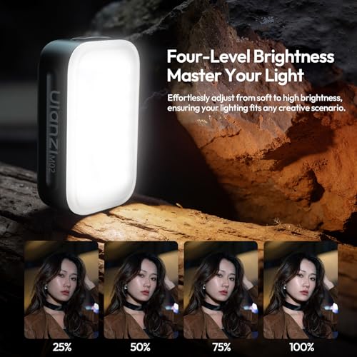 Ulanzi M02 MagSafe Selfie Light Portable Mini Magnetic Phone Flash Light with Bluetooth for iPhone 7W Rechargeable Photography Vlog Fill Light for Content Creators Video Tiktok Night Photos