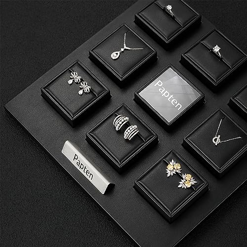 PU Leather Jewelry Stand Showcase Display Holder Jewellry Storage Stand (Black) - color: Black, size: Base Plate
