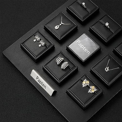 PU Leather Jewelry Stand Showcase Display Holder Jewellry Storage Stand (Black) - color: Black, size: Base Plate